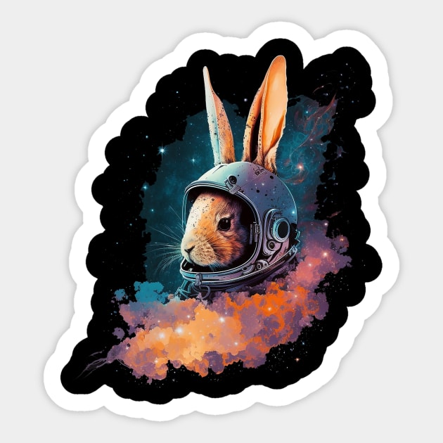 space bunny Sticker by a cat cooking